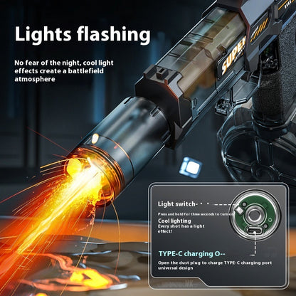 LED Lights Electric Water Guns Children Simulated Shooting Recoil Powerful Automatic Water Spray Gun Kids Summer Outdoor Toys - LJ Enterprise