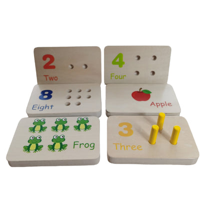 Montessori Wooden Educational Toy Counting & Number Board, Learning 1-10 Math Number, Preschool Activity for Toddlers, Toddler Learning Toys