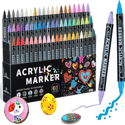 Household Stackable Dual-Tip Acrylic Markers
