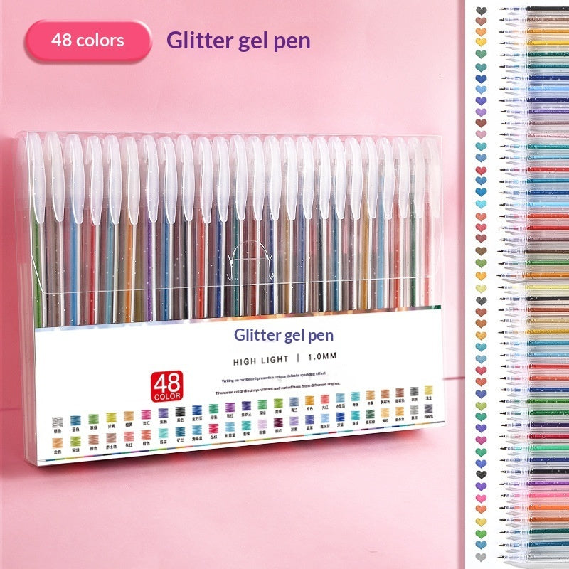 Colorful Glitter Pens Luminous Shimmering Curry Pens Sparkling Ballpoint Pens