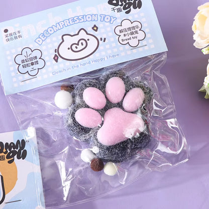 JN Handmade TPR Soft Pinch Squeeze Toy Unique Taba Squishy Paw for Kids 5-7 Years Slow Rebound Hamster Cat Paw Gift Idea
