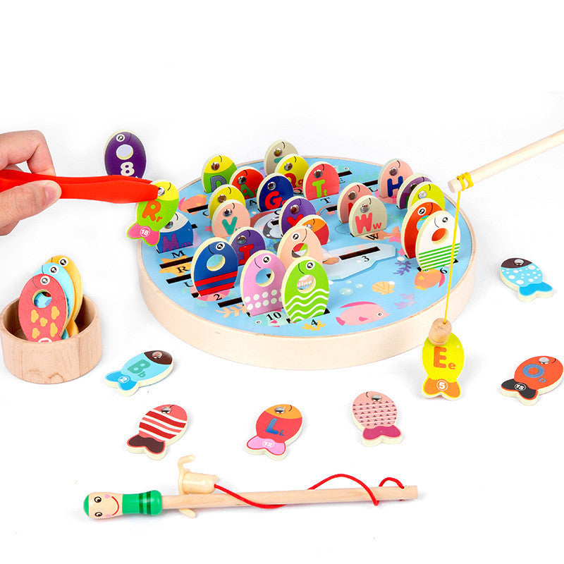Magnetic Fishing Toy Multifunctional Wooden Puzzle