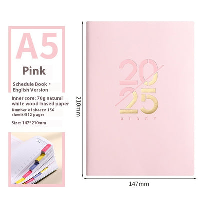 Soft Leather A5 Daily Plan Schedule Book
