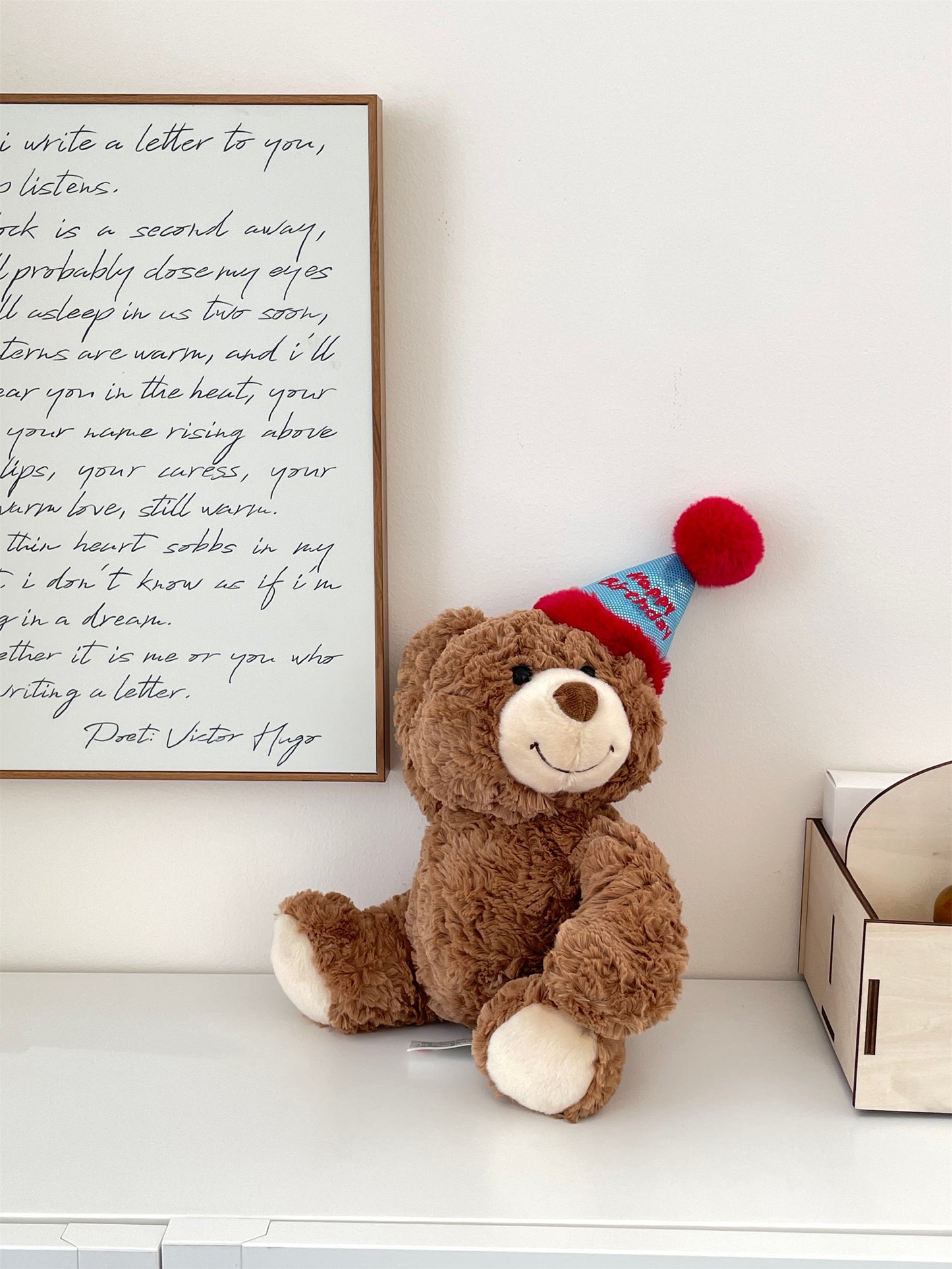 Cute Birthday Bear Doll Bedroom Door Handle Decoration Plush Toy