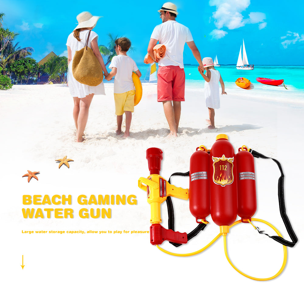 Children's Fire-fighting Plastic Water Gun Toy Pull-out High-pressure Backpack Drifting Creative Jet Water Gun - LJ Enterprise