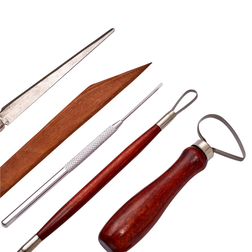 Pottery Clay Art Supplies Red 9 Piece Suit Pottery Diy Tools - LJ Enterprise