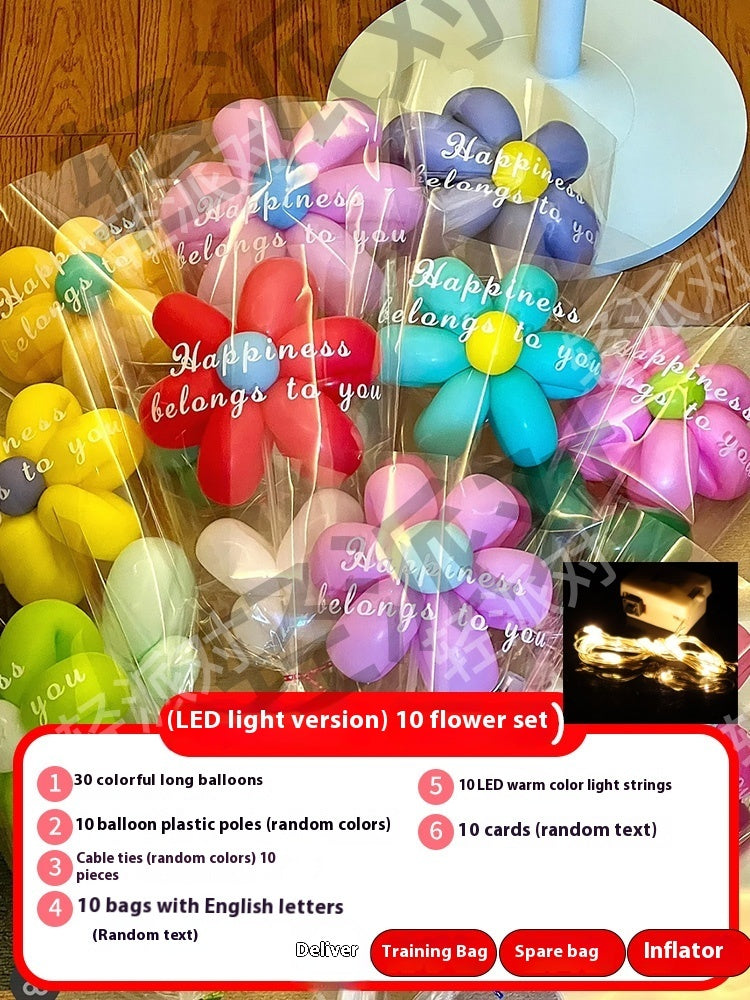 Long Balloon Flower Bouquet Photo Material Package