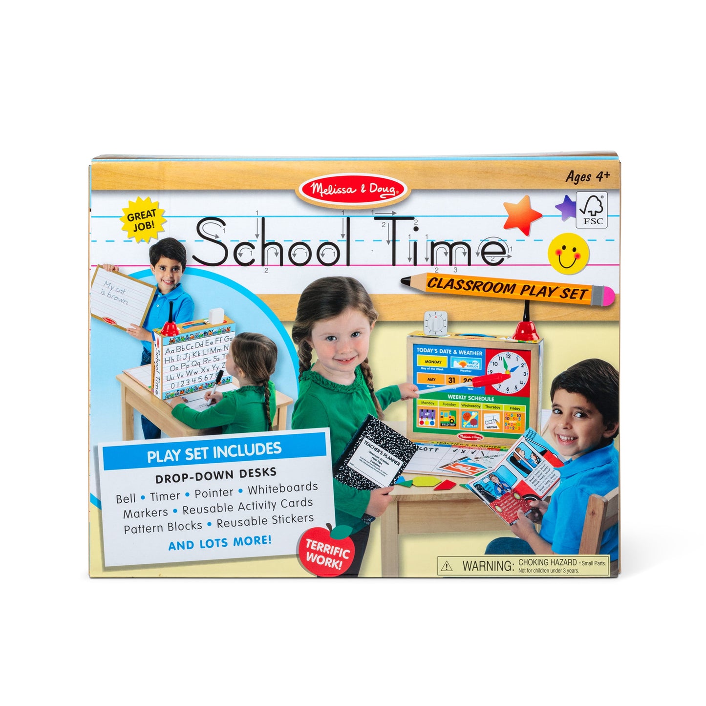 School Time! Classroom Play Set Game - Be Teacher or Student - FSC Certified