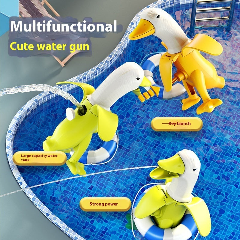 Jiao A Friend Duck Press Water Gun Long Shot Cheng Large Capacity Boy Outdoor Water Fight Water Pistol - LJ Enterprise