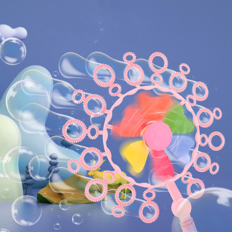 Children's Colorful Porous Windmill Bubble Machine