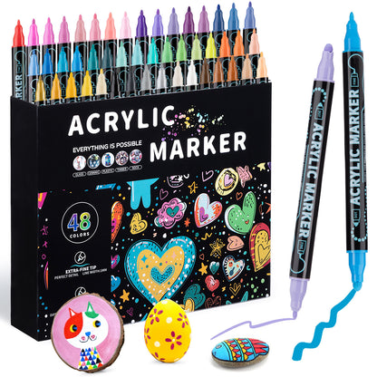 Household Stackable Dual-Tip Acrylic Markers