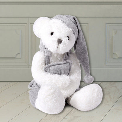 New White Pajamas Bear Doll Children Sleep With Plush Toys Birthday Gift