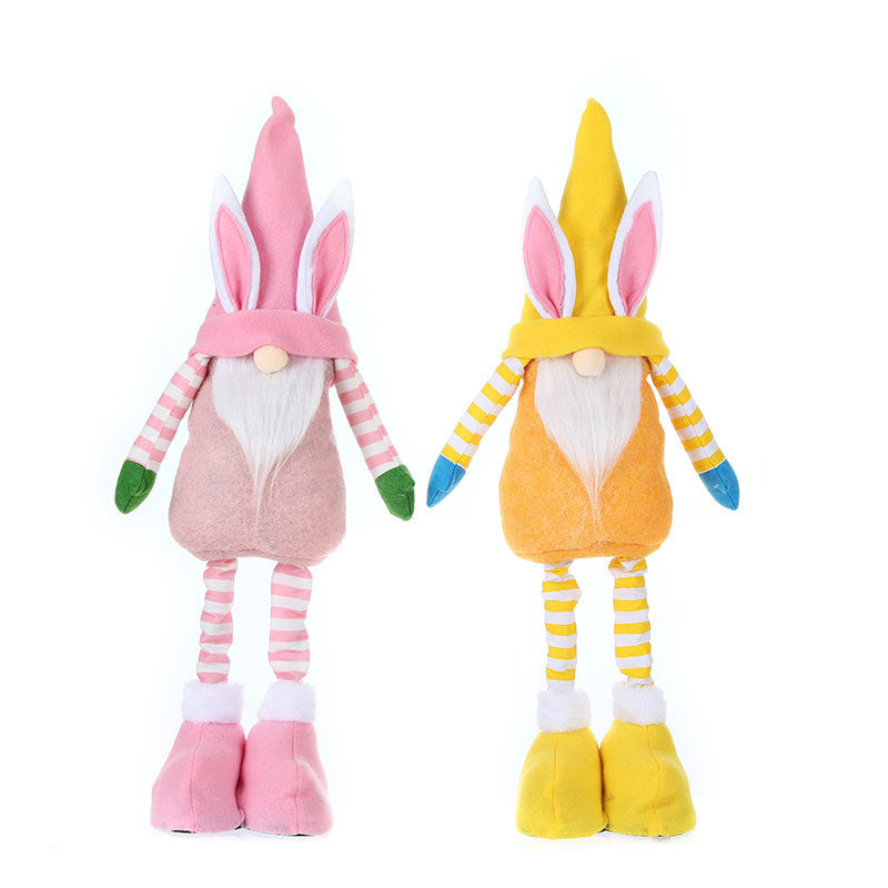Easter Retractable Rabbit Standing Doll Window Home Decoration Ornament