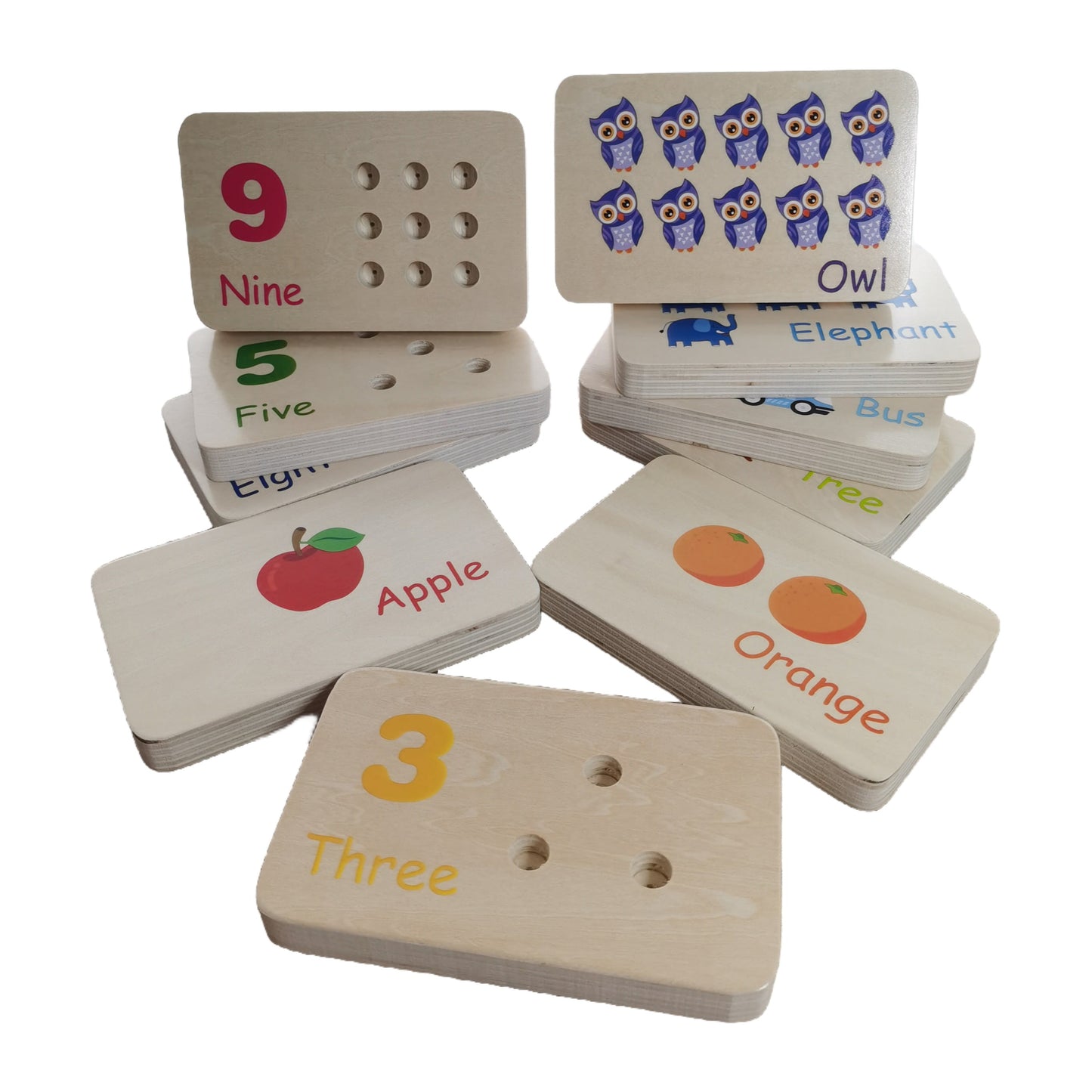 Montessori Wooden Educational Toy Counting & Number Board, Learning 1-10 Math Number, Preschool Activity for Toddlers, Toddler Learning Toys