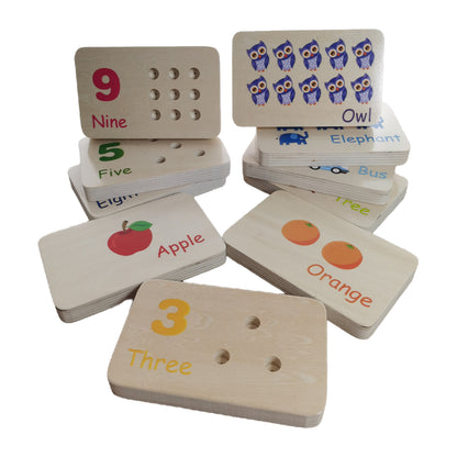 Montessori Wooden Educational Toy Counting & Number Board, Learning 1-10 Math Number, Preschool Activity for Toddlers, Toddler Learning Toys
