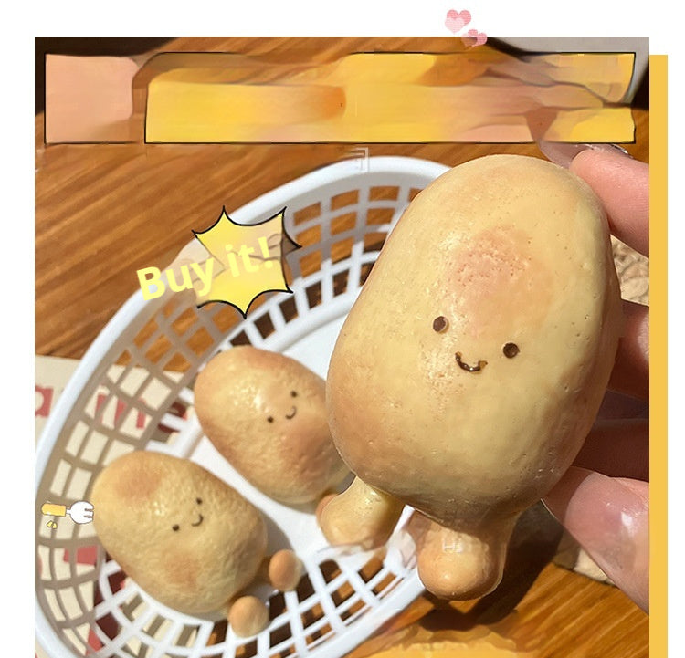 Cute Good-looking Super Soft Sticky Mimic Silicone Feel Flat For Small Decompression Toy