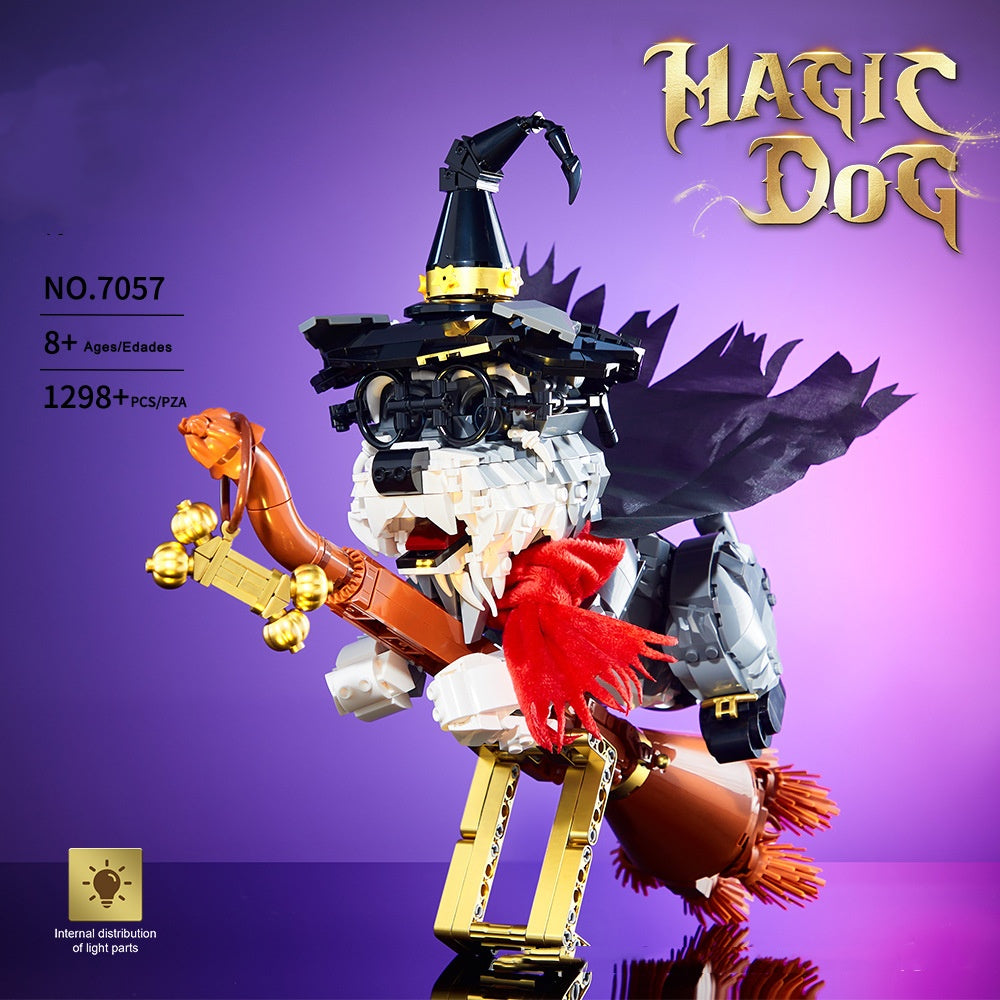 Magic Schnauzer Light Magic Broom Decoration Educational Assembled Toys