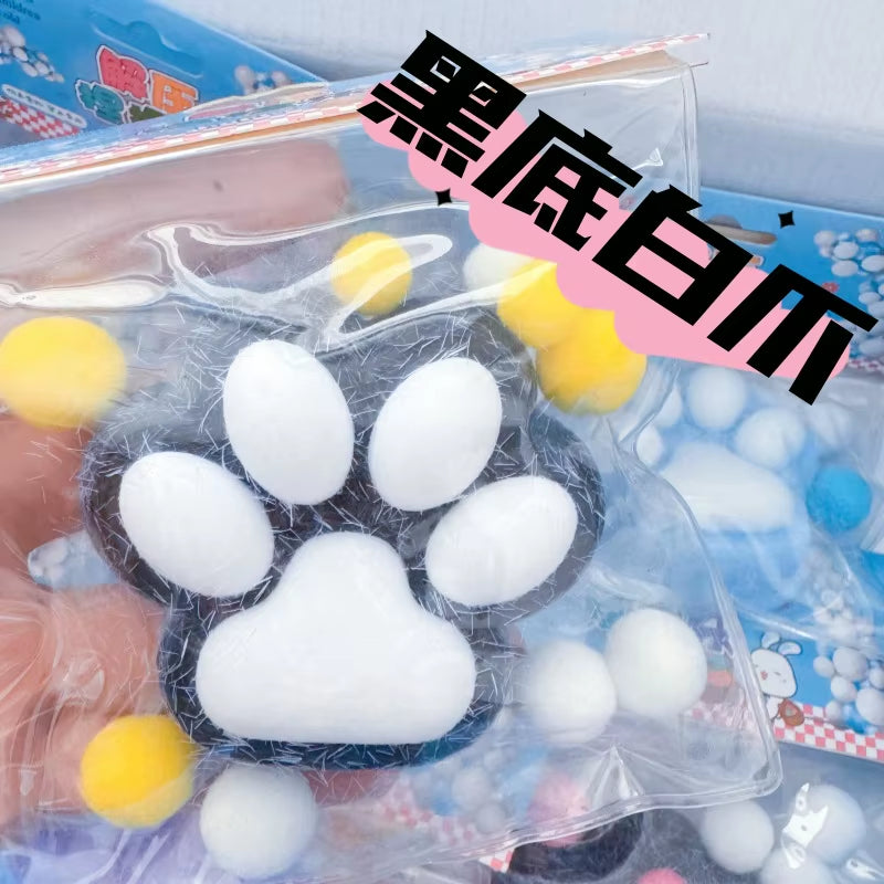 JN Handmade TPR Soft Pinch Squeeze Toy Unique Taba Squishy Paw for Kids 5-7 Years Slow Rebound Hamster Cat Paw Gift Idea