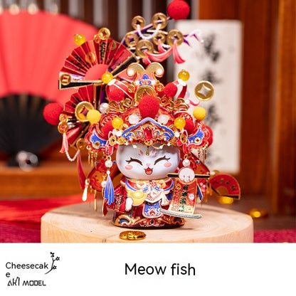 Lucky Cat God Of Wealth 3D Puzzle Model Metal Assembly Model Handmade Fashion Decoration Gift