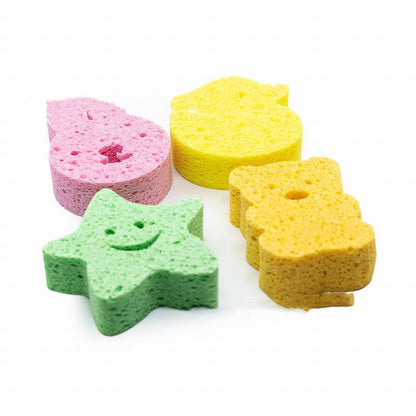 Compressed Wood Pulp Cotton Baby Bath Sponge