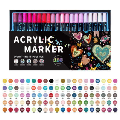Household Stackable Dual-Tip Acrylic Markers