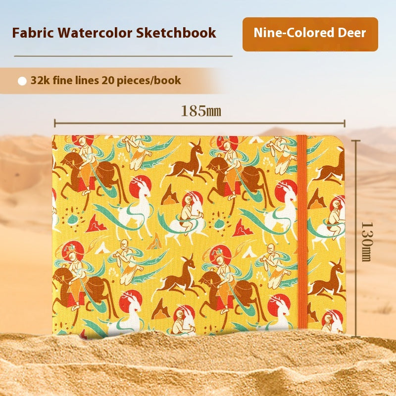 Feiluniao Watercolor Notebook Fabric Handmade Mini Portable Portable Character Sketch Hand Painted Graffiti Drawing Book