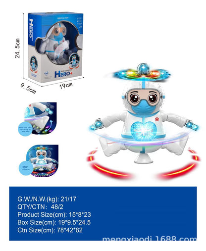 Anti-epidemic Hero Robot With Acousto  Optic Infrared Automatic Dancing Toy