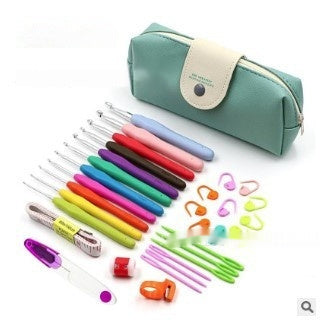 Crochet Needle Beard Pack Crochet Hook Set Colorful TPR Soft Handle Crochet - LJ Enterprise