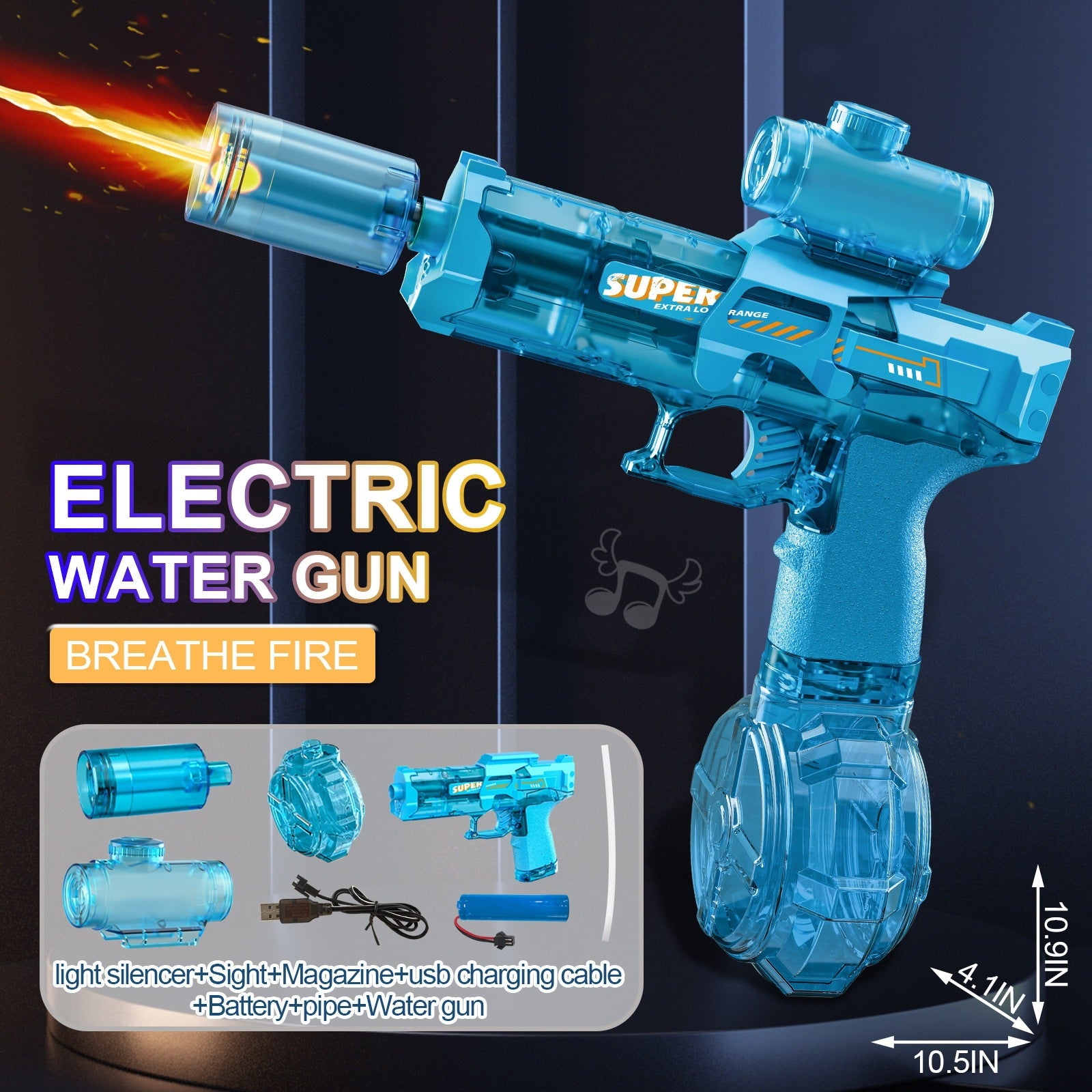 New Ice Mouse Ice Explosion Electric Water Gun Children's High-speed Continuous Hair Linkage Reloading Large Capacity Water Pistols Toy - LJ Enterprise