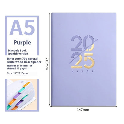 Soft Leather A5 Daily Plan Schedule Book