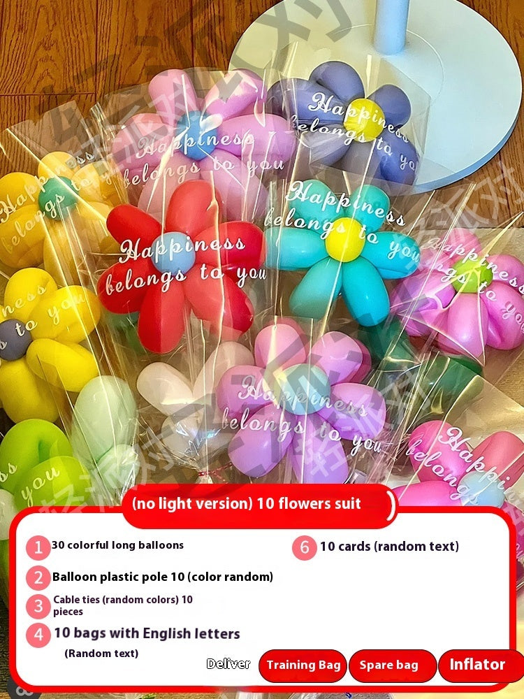 Long Balloon Flower Bouquet Photo Material Package