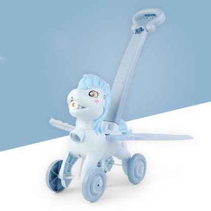 Children's Outdoor Hand Push Bubble Machine Electric Light Music