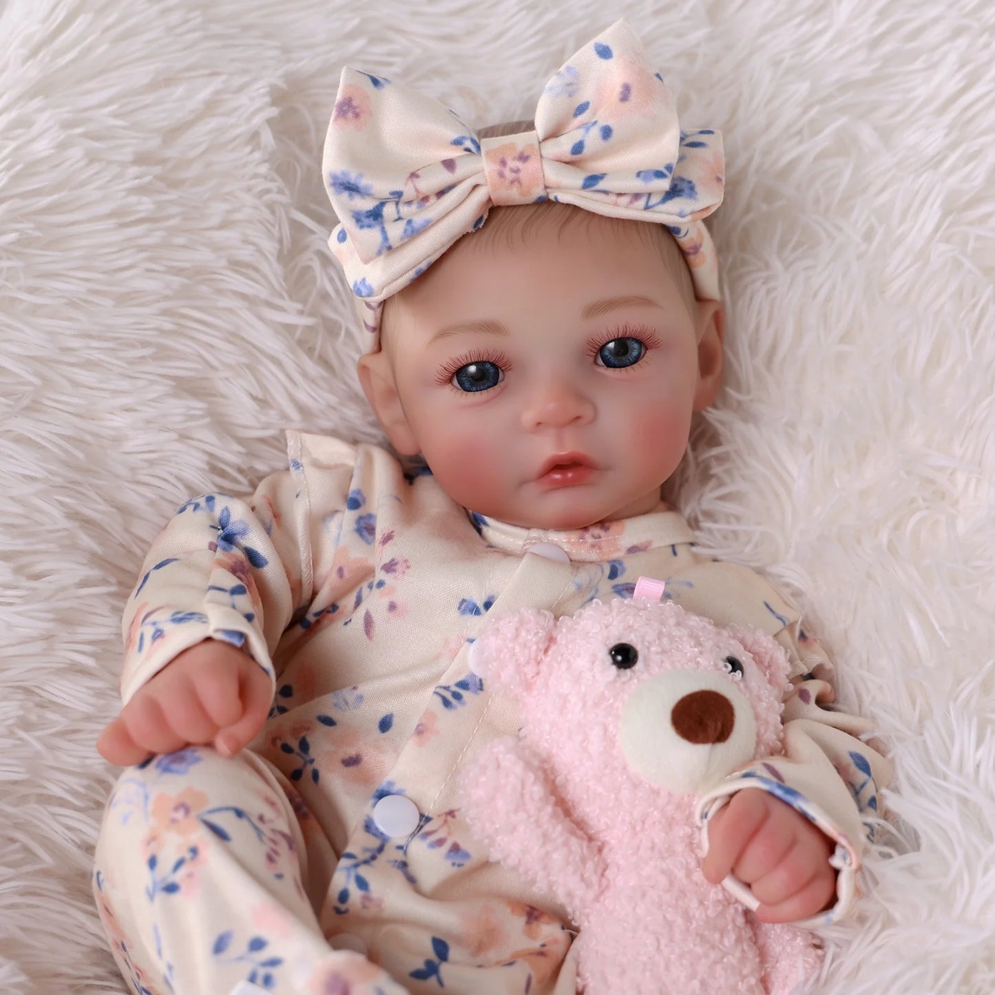 RSG 18" Lifelike Reborn Baby Dolls - Newborn - Soft Cloth Body Real Life Baby Dolls with Gift Box for Kids Age 3+