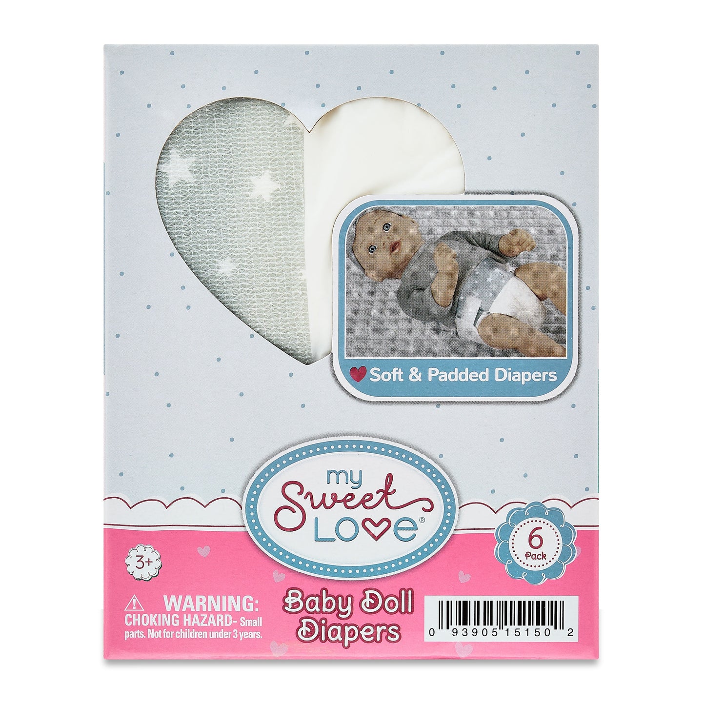 Baby Doll Diaper Set, 6 Pieces