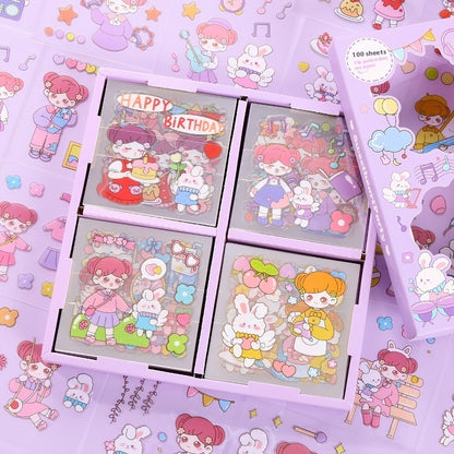 Twelve Constellation Stickers 00 Pieces Non-repeated Waterproof Goo Card Stickers Notebook Gift Box