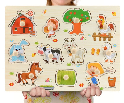Early Childhood Education Puzzle Animal Alphabet Cognition Wooden Toys