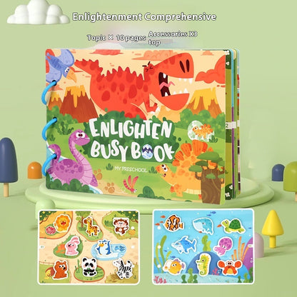 Educational Quiet Paste Book Full English Early Education Velcro Paper Enlightenment Toys - LJ Enterprise