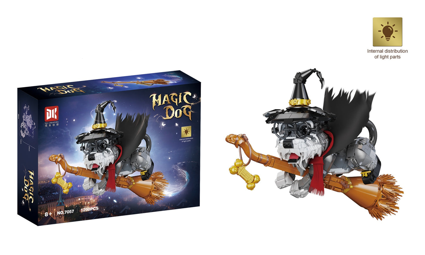 Magic Schnauzer Light Magic Broom Decoration Educational Assembled Toys