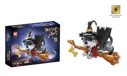 Magic Schnauzer Light Magic Broom Decoration Educational Assembled Toys