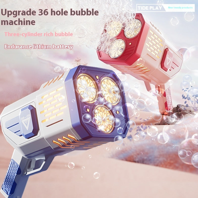 Three-cylinder Bubble Machine 36-hole Automatic Handheld Bubble Toy