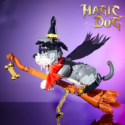 Magic Schnauzer Light Magic Broom Decoration Educational Assembled Toys