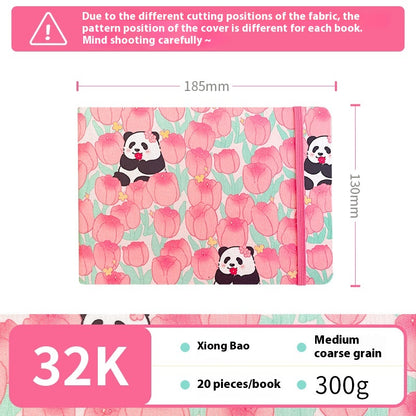 Feiluniao Watercolor Notebook Fabric Handmade Mini Portable Portable Character Sketch Hand Painted Graffiti Drawing Book