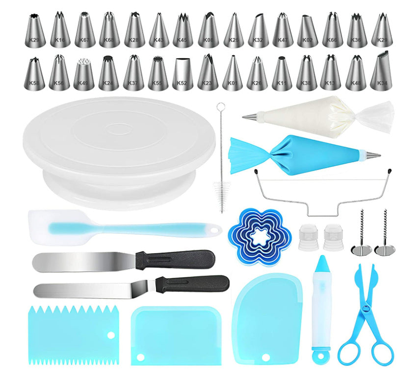 Decorating Tools Kit Baking Supplies Set With Revolving Cake - LJ Enterprise