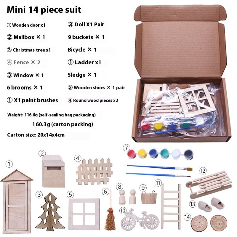 Dollhouse Christmas Decoration Solid Color Set