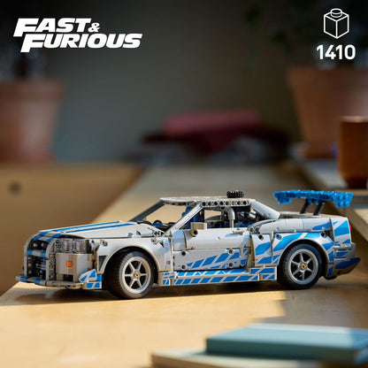 Technic 2 Fast 2 Furious Nissan Skyline GT-R (R34) Car Building Set, 1410 Pc.