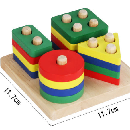Colored Four Sets Of Columns With Rubber Wood Bottom