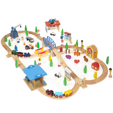 Wooden Train Set, 100 Pc.