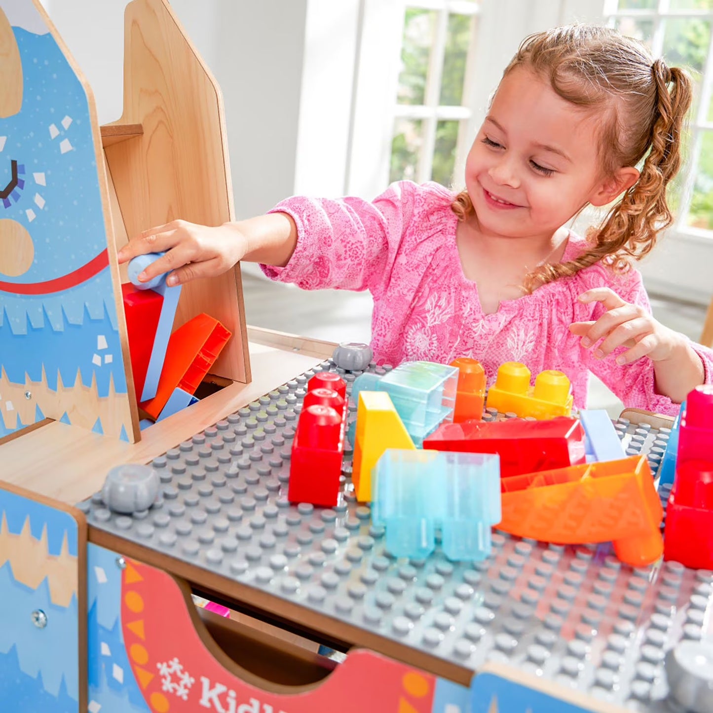 Llama Pinata Building Bricks Table with 50 Blocks