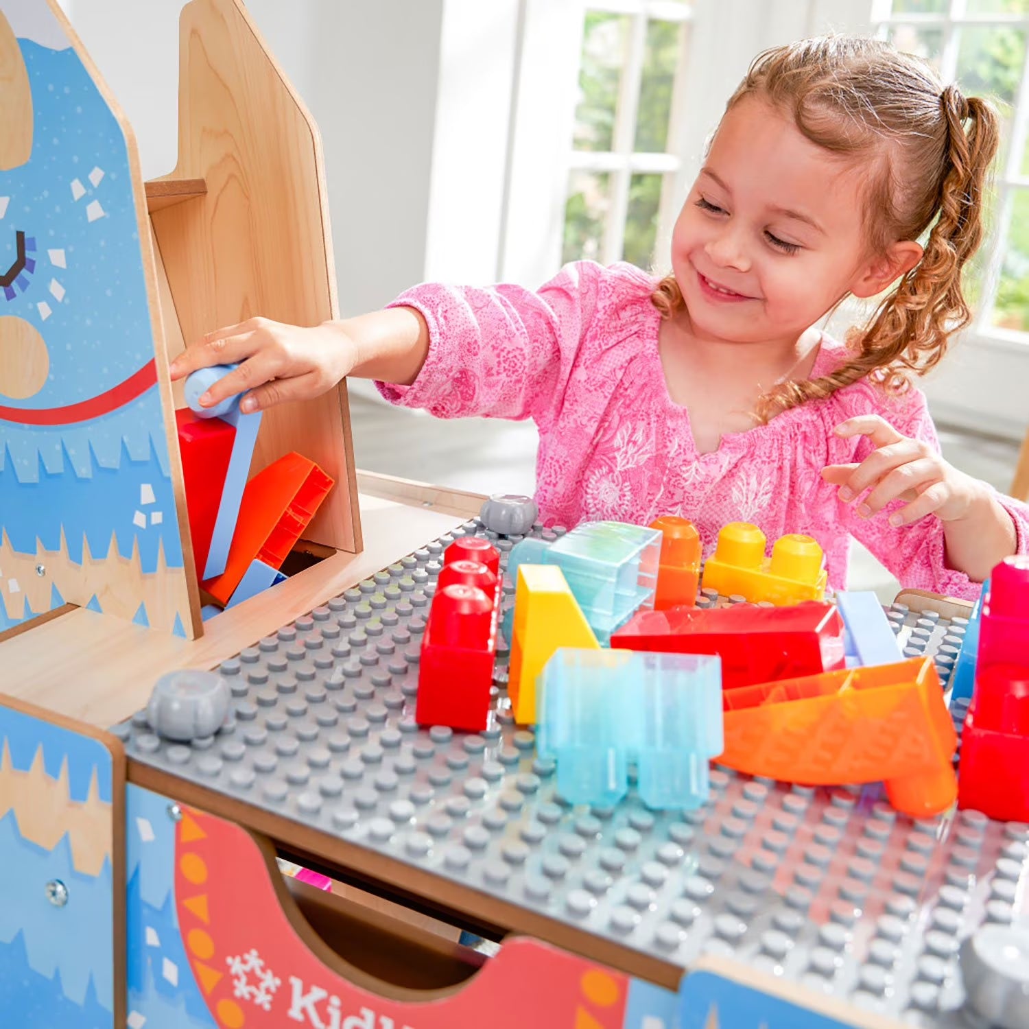 Llama Pinata Building Bricks Table with 50 Blocks