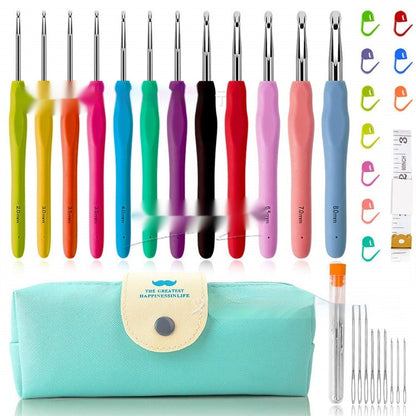 Crochet Needle Beard Pack Crochet Hook Set Colorful TPR Soft Handle Crochet - LJ Enterprise